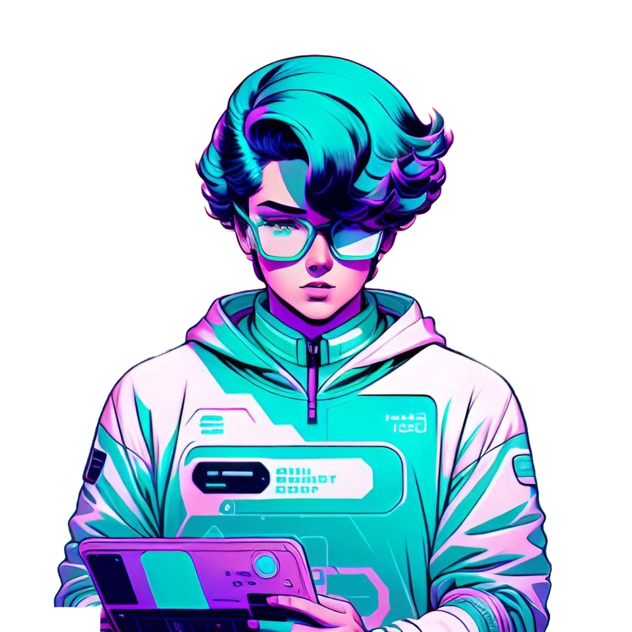 Person coding on a tablet